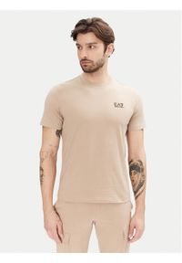 EA7 Emporio Armani T-Shirt 8NPT25 PJVPZ U6155 Beżowy Regular Fit. Kolor: beżowy. Materiał: bawełna