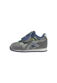 Buty do chodzenia niemowlęce Reebok Royal CL Jogger. Zapięcie: rzepy. Kolor: niebieski, wielokolorowy, żółty. Materiał: guma, syntetyk, materiał. Szerokość cholewki: normalna. Model: Reebok Royal. Sport: turystyka piesza