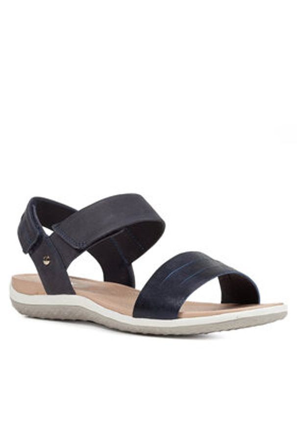 Geox Sandały D Sandal Vega D02R6F 09ACF C4322 Granatowy. Kolor: niebieski. Materiał: skóra