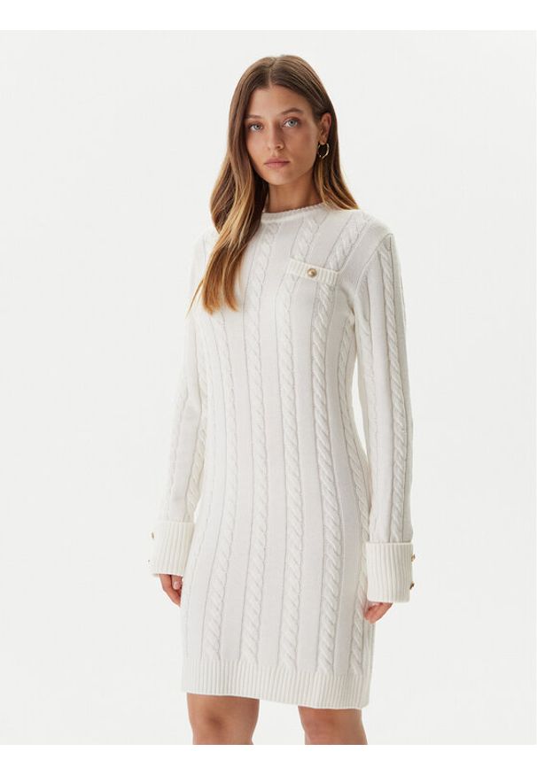 Guess Sukienka dzianinowa W5BK46 Z1192 Écru Regular Fit. Kolor: kremowy. Materiał: syntetyk