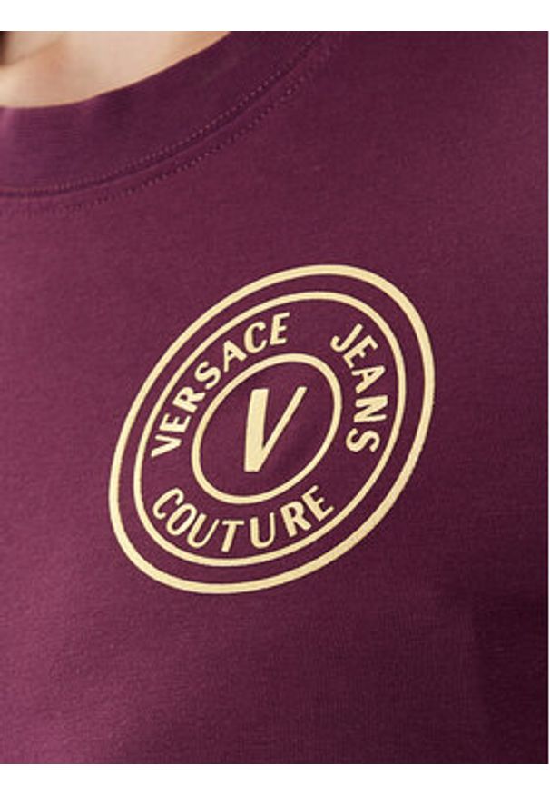 Versace Jeans Couture Sukienka codzienna 79HAOT00 CJ03T Bordowy Slim Fit. Okazja: na co dzień. Kolor: czerwony. Materiał: bawełna. Typ sukienki: proste. Styl: casual