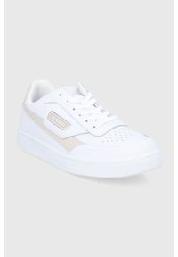 Trussardi Jeans - Trussardi buty kolor biały. Nosek buta: okrągły. Zapięcie: sznurówki. Kolor: biały. Materiał: guma