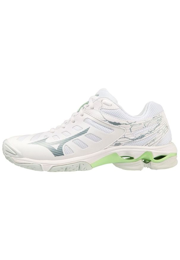 Buty do siatkówki Mizuno Wave Voltage V1GC216037 białe. Kolor: biały. Szerokość cholewki: normalna. Model: Mizuno Wave. Sport: siatkówka