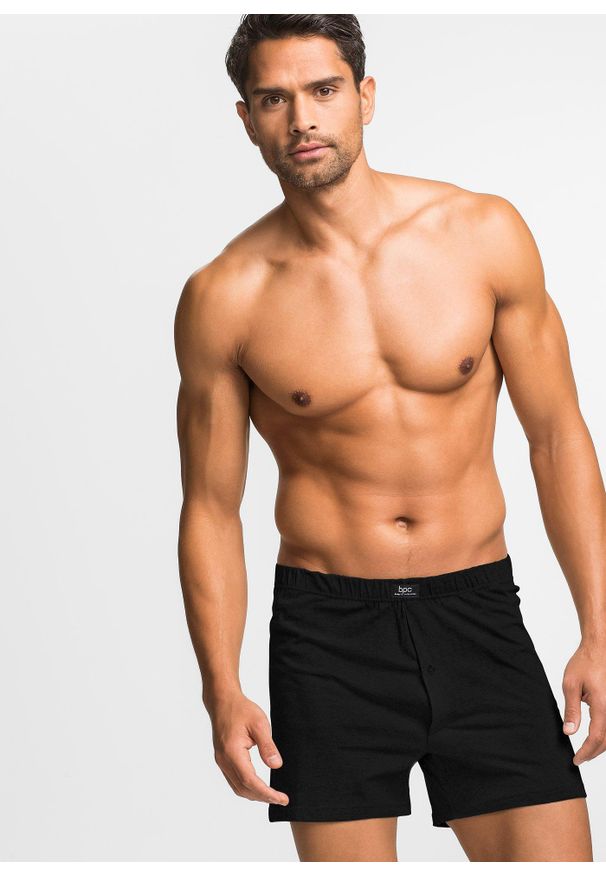 bonprix - Luźne bokserki z dżerseju z bawełną (4 pary). Kolor: niebieski. Materiał: jersey, bawełna