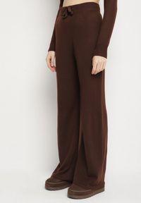 Born2be - Brązowy Dzianinowy Komplet z Wełną i Bawełną Spodnie i Sweter z Golfem Errele. Kolor: brązowy. Materiał: dzianina, wełna, bawełna #5