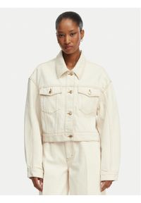 Hugo - HUGO Kurtka jeansowa Gisolia 50559618 Écru Relaxed Fit. Kolor: kremowy. Materiał: bawełna #1