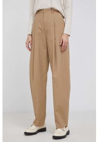Drykorn Spodnie Accept damskie kolor brązowy szerokie high waist. Stan: podwyższony. Kolor: brązowy. Materiał: tkanina, bawełna #4