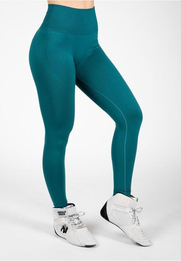 GORILLA WEAR - Yava Bezszwowe Leginsy - Zielony. Kolor: zielony. Sport: fitness