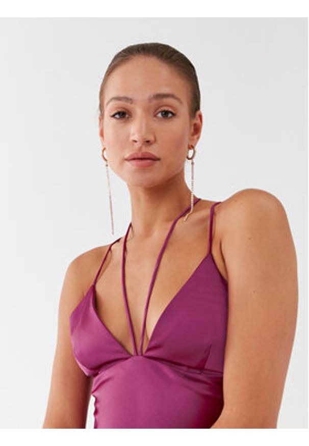 Pinko Sukienka wieczorowa Fissione Abito 101622 Z345 Fioletowy Regular Fit. Kolor: fioletowy. Materiał: syntetyk. Styl: wizytowy