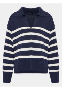 Gina Tricot Sweter 20762 Granatowy Boxy Fit. Kolor: niebieski. Materiał: bawełna #1