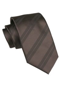 Angelo di Monti - Krawat Męski - Brązowy w Paski. Kolor: brązowy, wielokolorowy, beżowy. Materiał: tkanina. Wzór: paski. Styl: elegancki, wizytowy #1