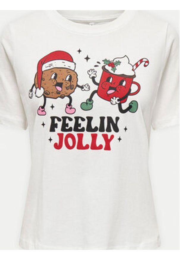 only - ONLY T-Shirt Rosie 15332339 Biały Regular Fit. Kolor: biały. Materiał: bawełna