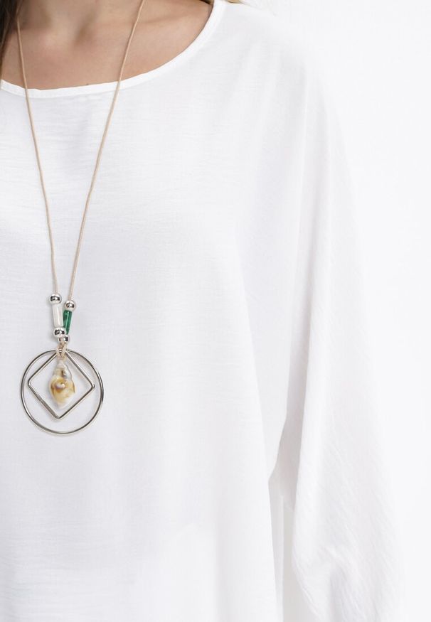 Born2be - Biała Bluzka z Rękawami Typu Nietoperz Zonoane. Okazja: na co dzień. Kolor: biały. Styl: casual