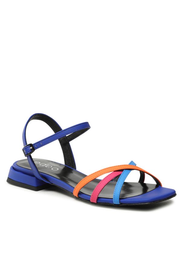 Sandały Edeo 3819-1201/1204/1205/1202 Szafirowy/Pomarańcz/Różki. Kolor: niebieski. Materiał: skóra