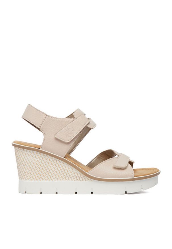 Rieker Sandały 68556-31 Beżowy. Kolor: beżowy. Materiał: skóra, syntetyk