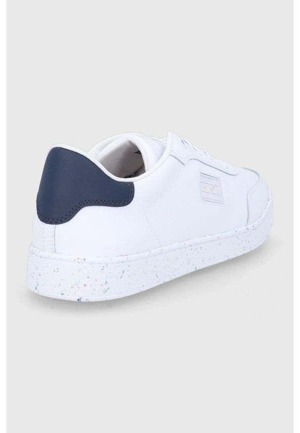 Tommy Jeans Buty skórzane kolor biały. Nosek buta: okrągły. Zapięcie: sznurówki. Kolor: biały. Materiał: skóra