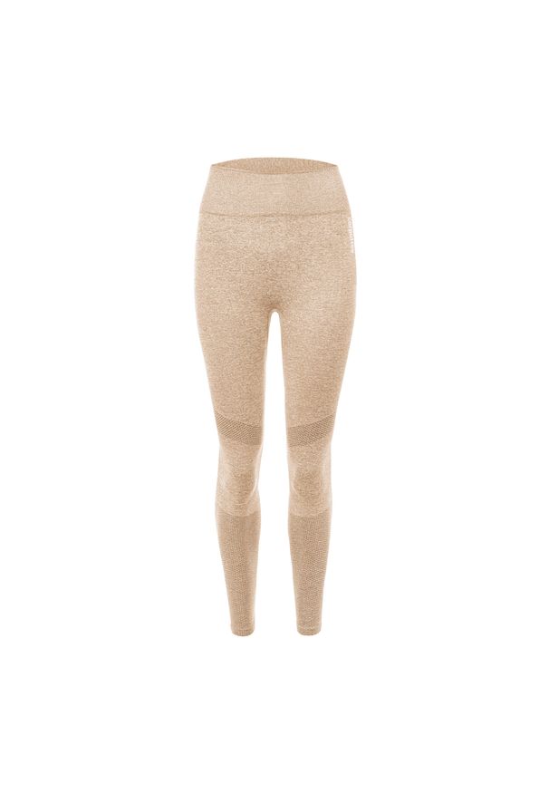 Legginsy treningowe damskie Carpatree Vibe Seamless. Kolor: beżowy. Sport: fitness