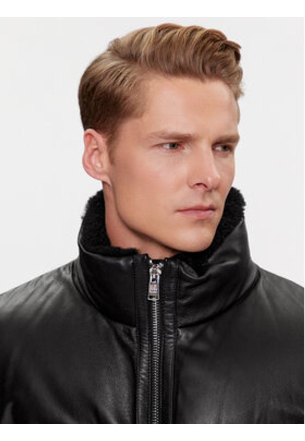 BOSS - Boss Kurtka skórzana Mufaro 50504925 Czarny Regular Fit. Kolor: czarny. Materiał: skóra