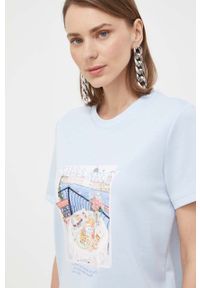 Miss Sixty t-shirt damski kolor niebieski. Kolor: niebieski. Długość rękawa: krótki rękaw. Długość: krótkie. Wzór: aplikacja. Styl: klasyczny #3