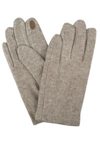 EM Men's Accessories - Delikatne i Wygodne Rękawiczki z Wełną - Męskie - Jasny Beż, Melanż. Kolor: beżowy, wielokolorowy, brązowy. Materiał: poliester, wełna, wiskoza. Wzór: melanż. Sezon: zima, jesień #1