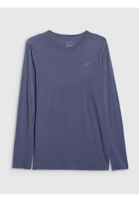 4f - 4F Longsleeve trekkingowy szybkoschnący z wełną merino męski - granatowy L. Kolor: niebieski. Materiał: wełna. Długość rękawa: długi rękaw. Technologia: Primaloft. Sport: turystyka piesza, wspinaczka