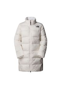 Kurtka The North Face parka Saikuru 0A89JEQLI1 - biała. Okazja: na spacer. Kolor: biały. Materiał: poliester, materiał, syntetyk. Sezon: zima. Sport: turystyka piesza