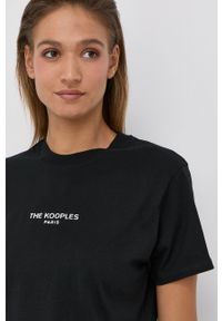 The Kooples - T-shirt bawełniany. Kolor: czarny. Materiał: bawełna. Wzór: aplikacja #5