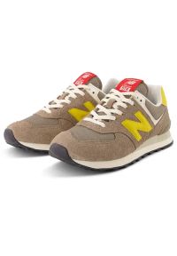 New Balance U574BYW Sneakersy męskie. Okazja: na co dzień. Kolor: beżowy. Materiał: guma, zamsz. Szerokość cholewki: normalna. Sezon: lato. Model: New Balance 574 #3