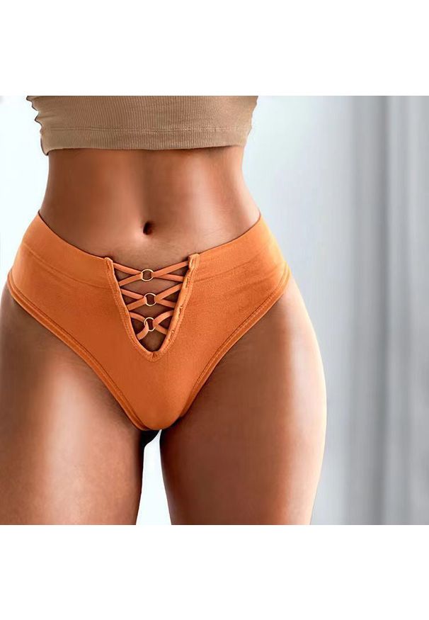 Intica - Tangi sportowe z wycięciem do ćwiczeń Denae. Kolor: pomarańczowy. Materiał: materiał