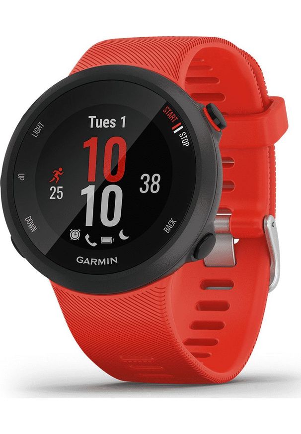 GARMIN - Zegarek sportowy Garmin Forerunner 45 Czerwony (010-02156-16). Kolor: czerwony. Styl: sportowy
