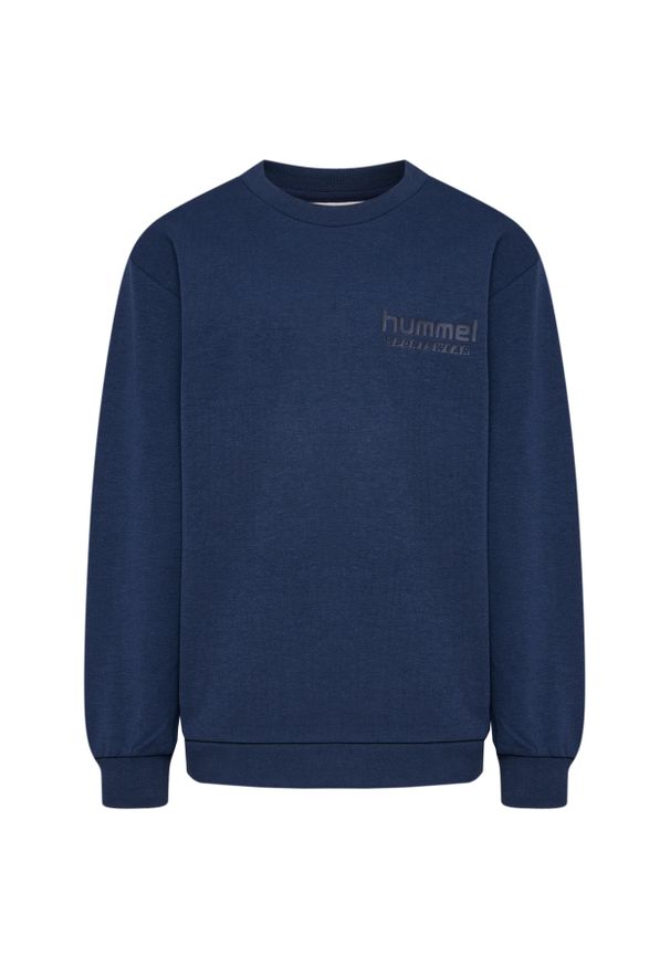Dziecięcy dres Hummel Base. Okazja: na uczelnię. Kolor: niebieski. Materiał: dresówka. Wzór: nadruk