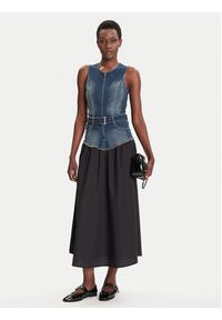 Desigual Sukienka jeansowa Poplin 25WWVD03 Granatowy Regular Fit. Kolor: niebieski. Materiał: bawełna #3