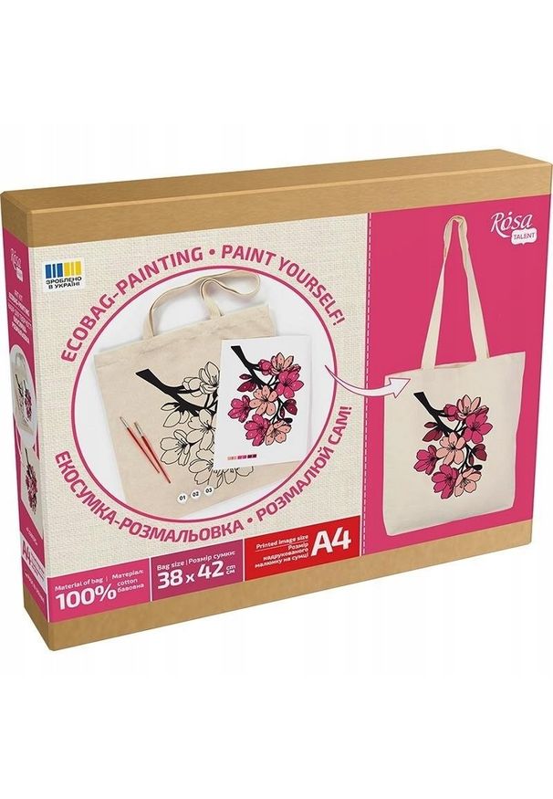 ROSA Torba do malowania Flowers 38x42cm