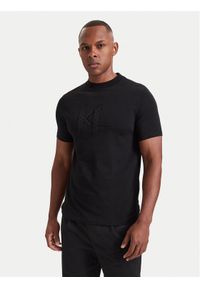 Karl Lagerfeld - KARL LAGERFELD T-Shirt 755047 564235 Czarny Regular Fit. Typ kołnierza: dekolt w karo. Kolor: czarny. Materiał: bawełna #1