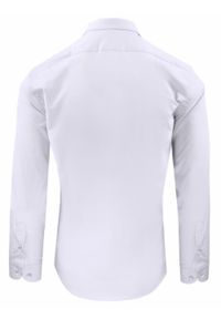 Męska Koszula Wizytowa, Taliowany Krój - Victorio - Biała. Kolor: biały. Materiał: elastan, bawełna. Styl: wizytowy #2