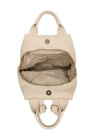 Ochnik - Kremowy plecak damski z imitacji skóry. Kolor: biały. Materiał: skóra #4