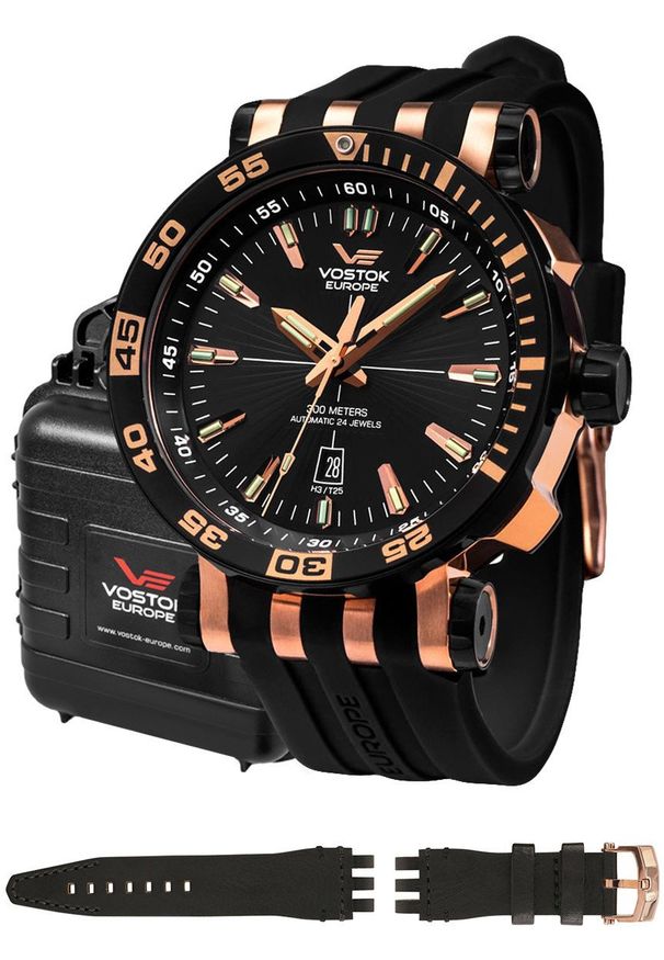 Zegarek męski Vostok Europe NH35A-575E282S czarny. Kolor: czarny