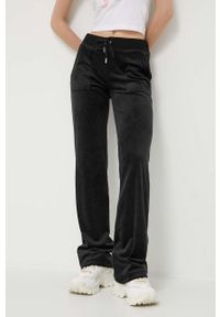 Juicy Couture spodnie dresowe Del Ray kolor czarny gładkie. Kolor: czarny. Materiał: dresówka. Wzór: gładki #1