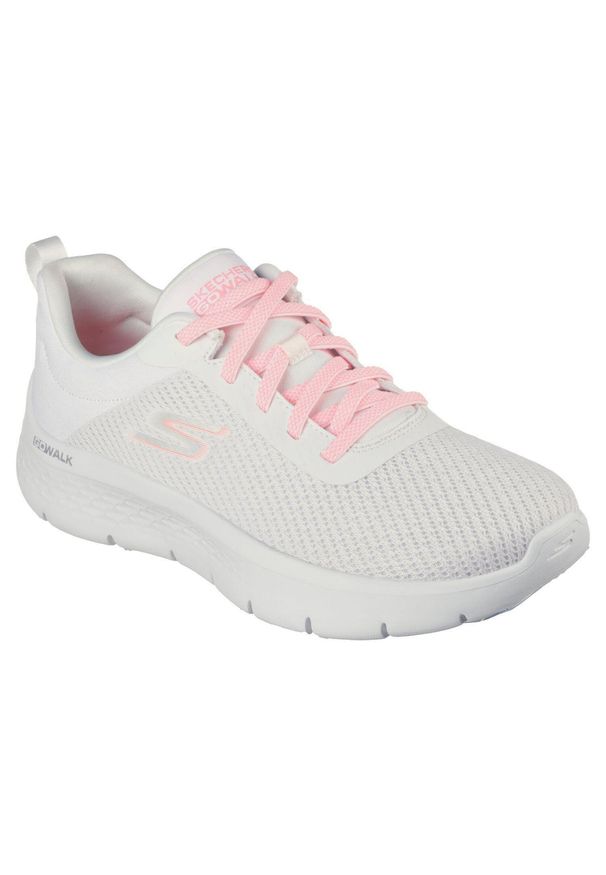 skechers - Buty do chodzenia damskie Skechers 124952WPK. Kolor: wielokolorowy, biały, różowy. Materiał: materiał, syntetyk. Szerokość cholewki: normalna. Sport: turystyka piesza