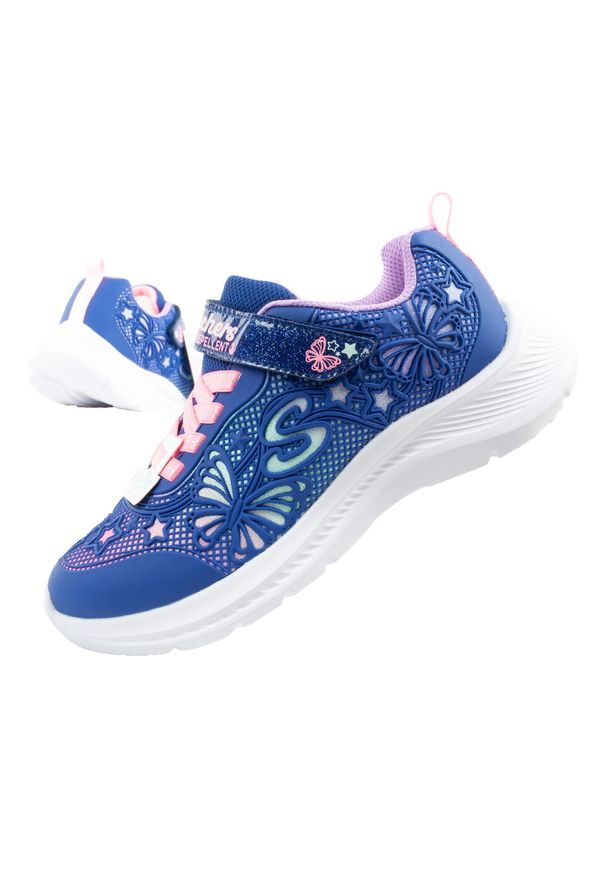 skechers - Buty sportowe dla dziewczynki Skechers Jumpsters. Kolor: fioletowy, wielokolorowy. Materiał: tkanina, materiał, tworzywo sztuczne. Szerokość cholewki: normalna. Model: Skechers Sport. Sport: turystyka piesza