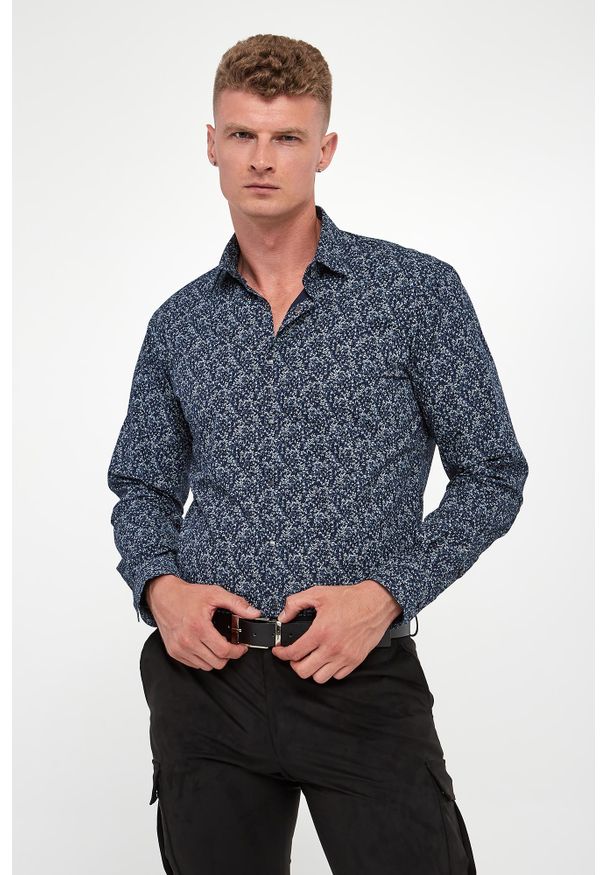 Karl Lagerfeld - Koszula męska z wzorem KARL LAGERFELD