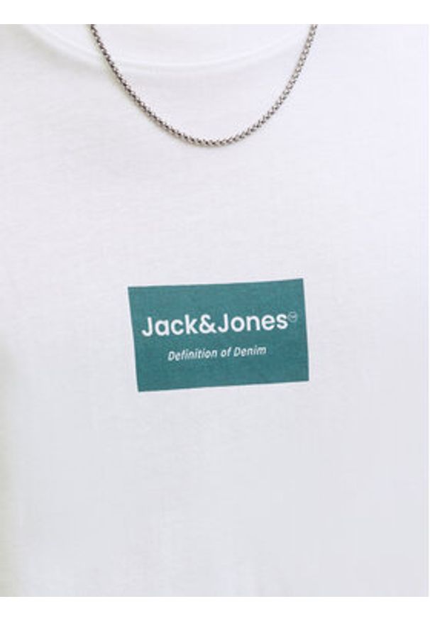 Jack & Jones T-Shirt Frank 12288092 Biały Relaxed Fit. Kolor: biały. Materiał: bawełna