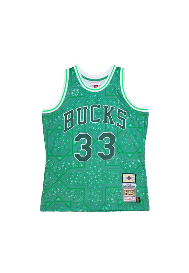 Mitchell & Ness - Koszulka NBA Milwaukee Bucks Kareem Abdul-Jabbar. Kolor: zielony. Sport: koszykówka
