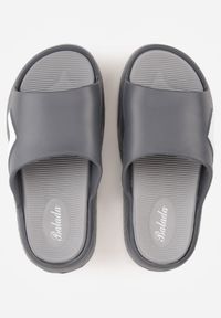 Born2be - Szare Piankowe Klapki Basenowe na Grubej Podeszwie Atexia. Okazja: do domu, na co dzień, na plażę. Kolor: szary. Materiał: dresówka. Sezon: lato. Styl: sportowy, klasyczny, wakacyjny, casual #5