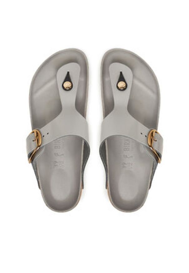Birkenstock Japonki Gizeh Big Buckle Hex 1029507 Szary. Kolor: szary. Materiał: skóra