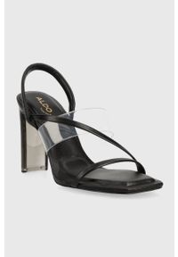 Aldo sandały Kiyana kolor czarny 13571651.Kiyana. Kolor: czarny. Materiał: materiał. Wzór: gładki. Obcas: na obcasie. Wysokość obcasa: średni #4
