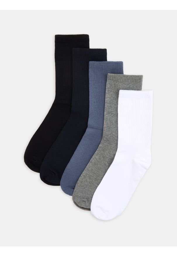 Sinsay - Bawełniane skarpetki 5 pack - granatowy. Kolor: niebieski. Materiał: bawełna