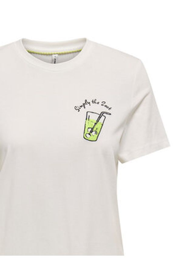 only - ONLY T-Shirt Kita 15349150 Biały Regular Fit. Kolor: biały. Materiał: bawełna