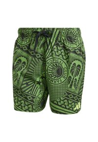 Adidas - Szorty adidas x FARM 3-Stripes Swim 5-Inch. Kolor: żółty, wielokolorowy, czarny, zielony. Materiał: materiał
