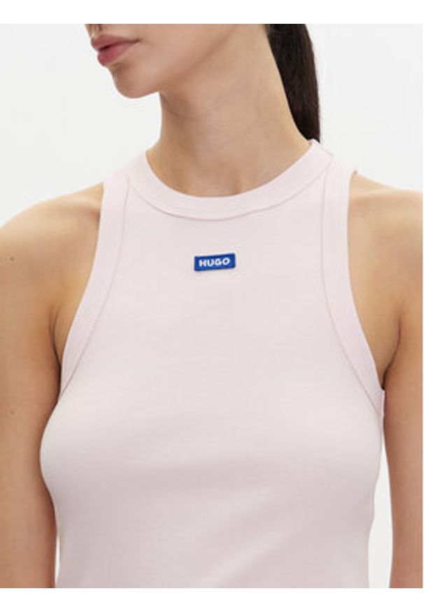 Hugo - HUGO Top Easy Tank_B 50508857 Różowy Slim Fit. Kolor: różowy. Materiał: bawełna